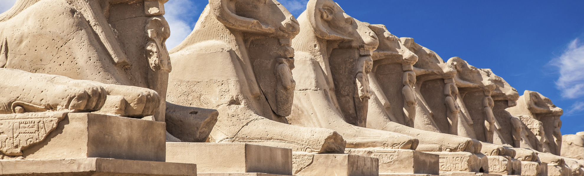 Sphinx Allee im Karnak Tempel in Luxor in Ägypten