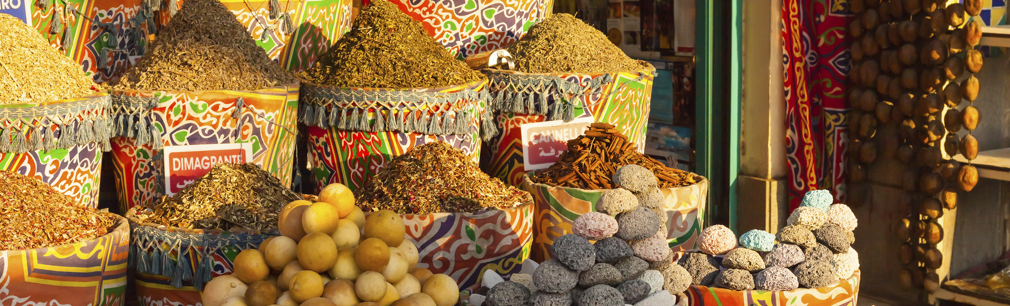 Stand auf einem Basar in Ägypten