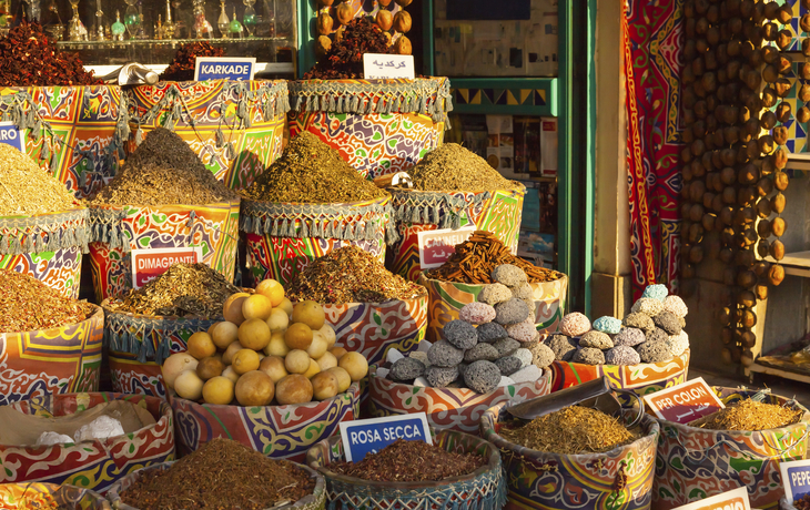 Stand auf einem Basar in Ägypten