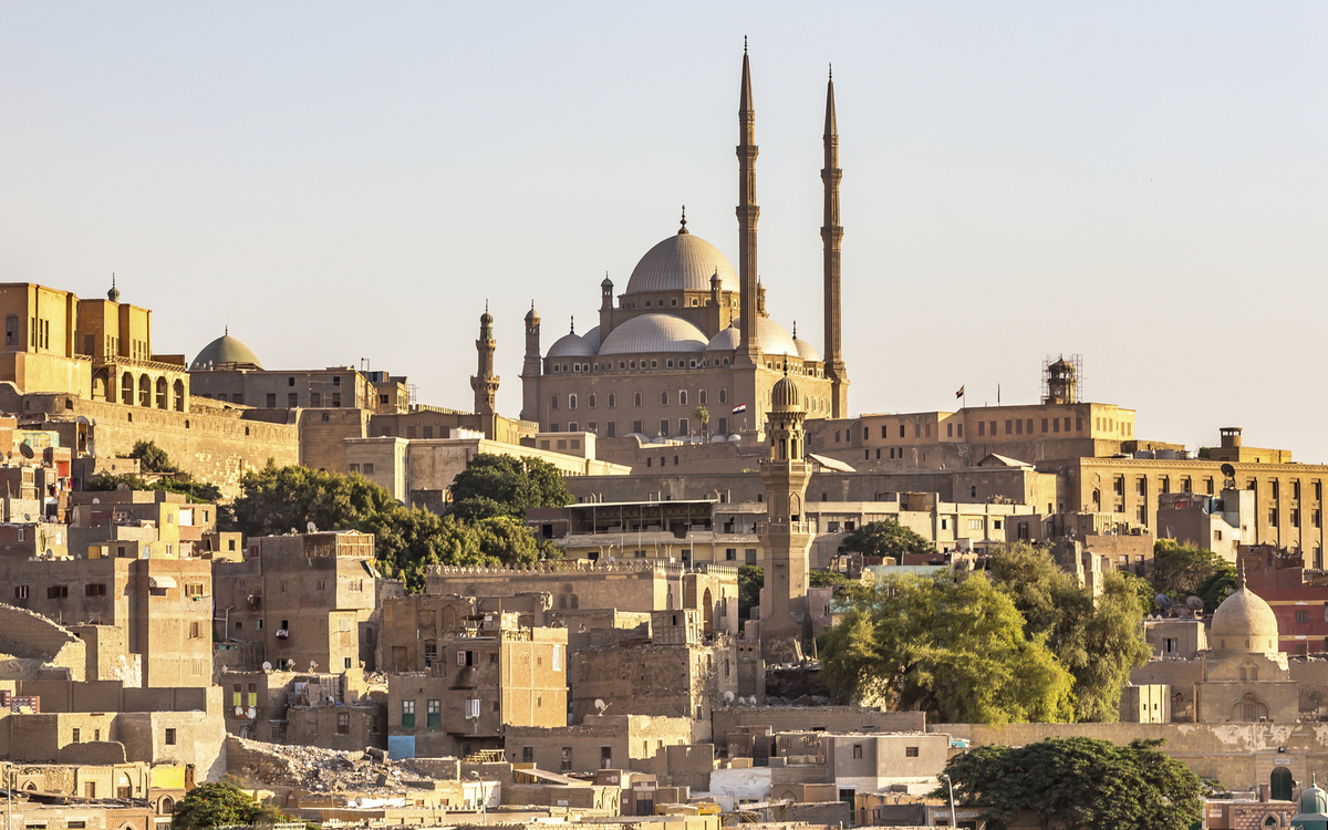 Blick auf die Alabaster-Moschee in Kairo, Ägypten