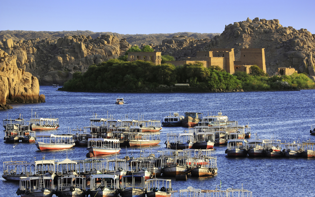 Blick auf den Philae-Tempel bei Assuan, Ägypten