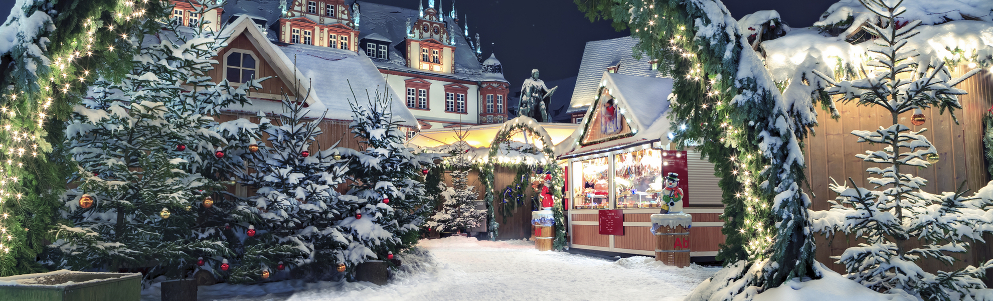 Winterlandschaft und Dekoration