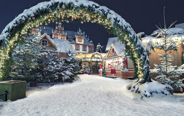 Winterlandschaft und Dekoration