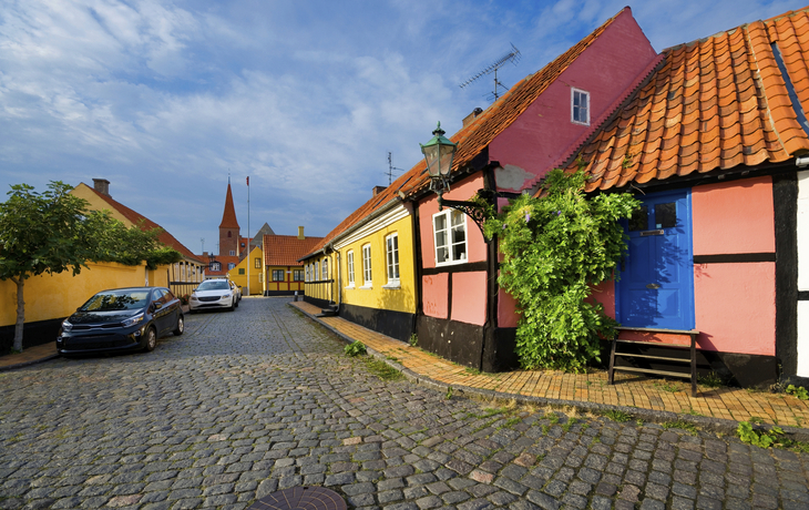 Bunte Häuser in Bornholm, Dänemark