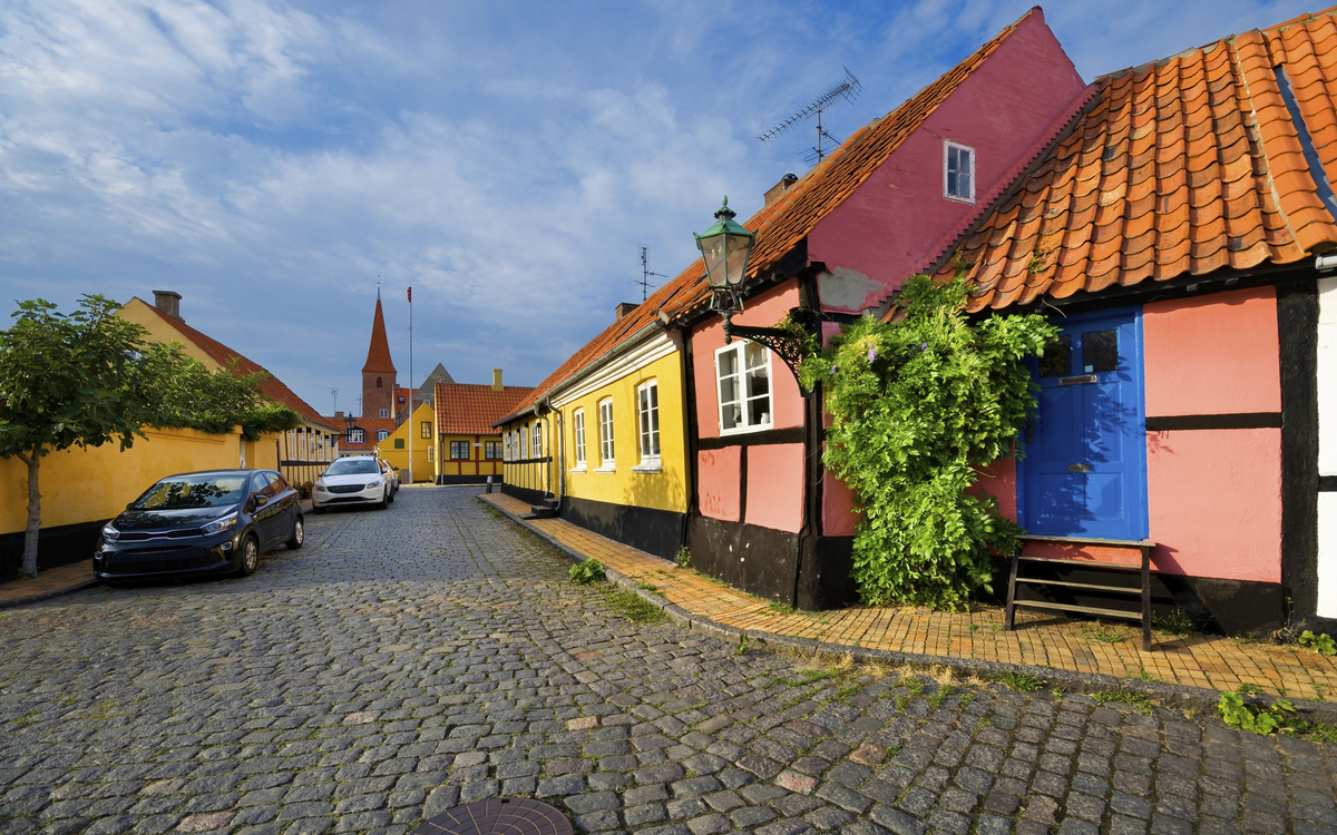 Bunte Häuser in Bornholm, Dänemark