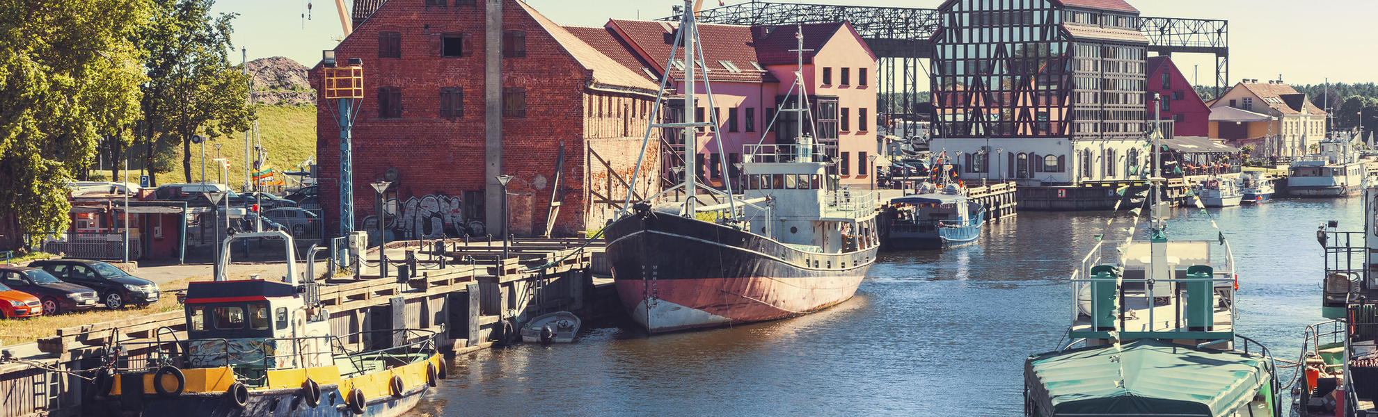 Der kleine Hafen von Klaipeda, Litauen
