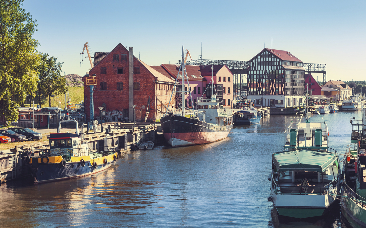 Der kleine Hafen von Klaipeda, Litauen