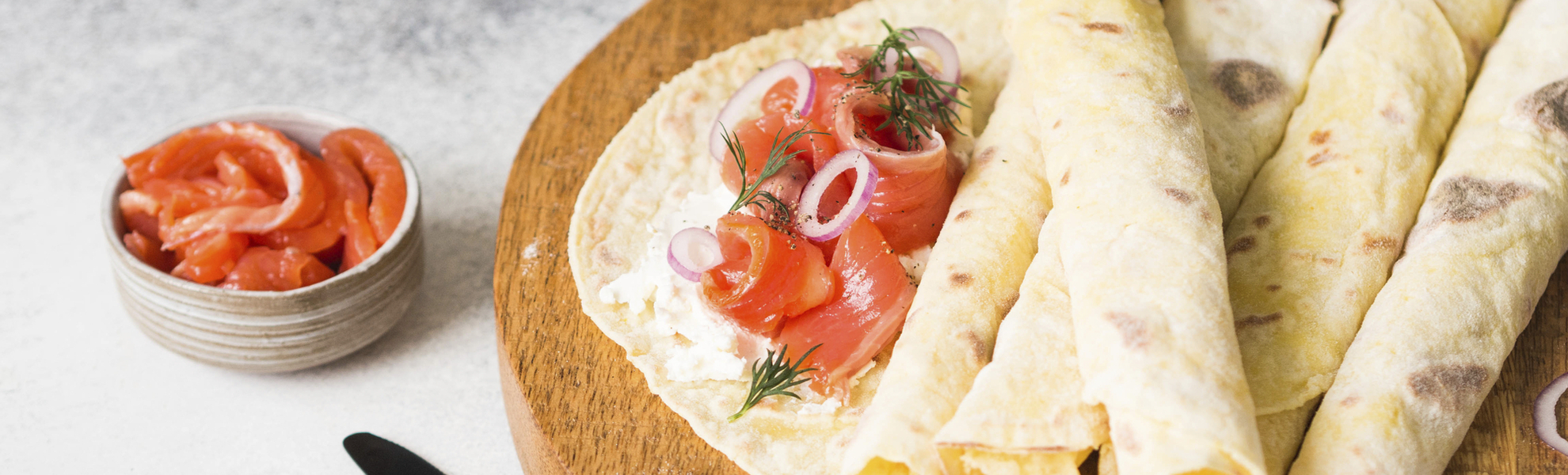 Lefse mit Lachs, Norwegen