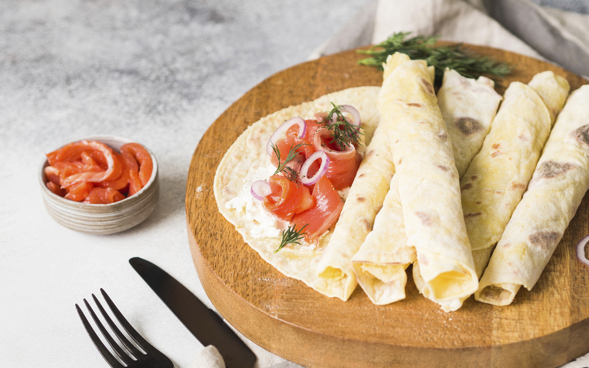 Lefse mit Lachs, Norwegen