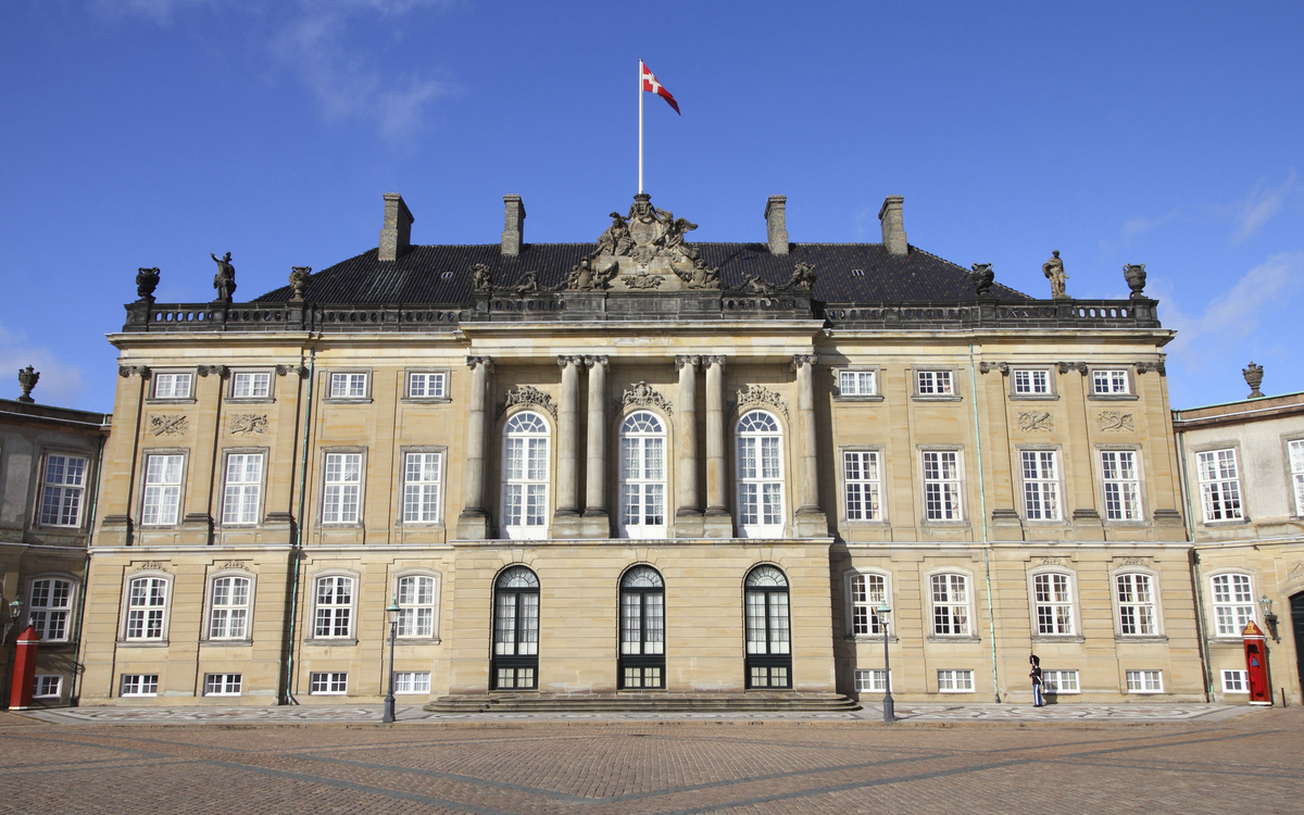 Schloss Amalienborg in Kopenhagen, Dänemark
