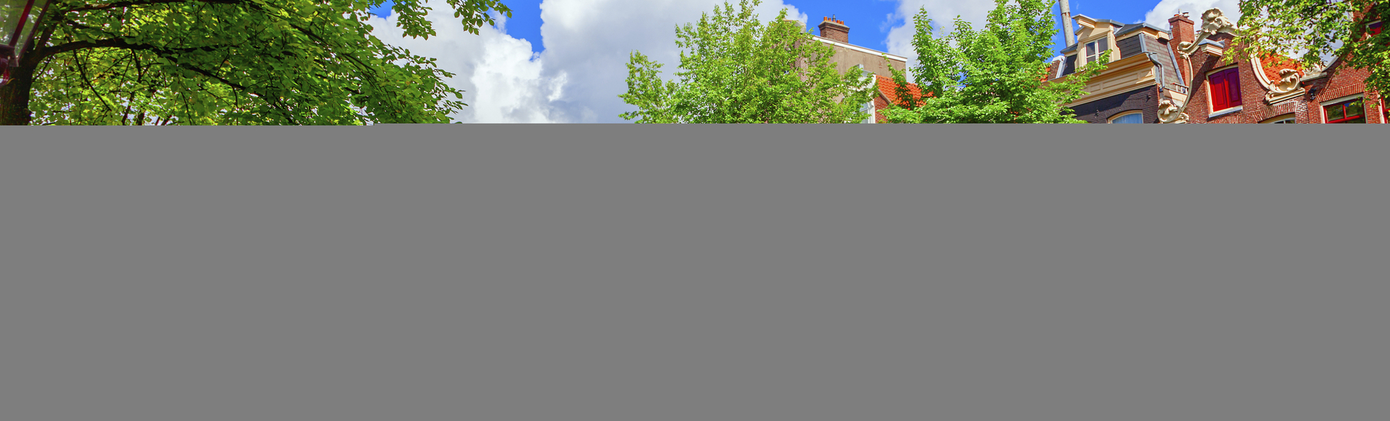 Kanal bei Amsterdam, Niederlande