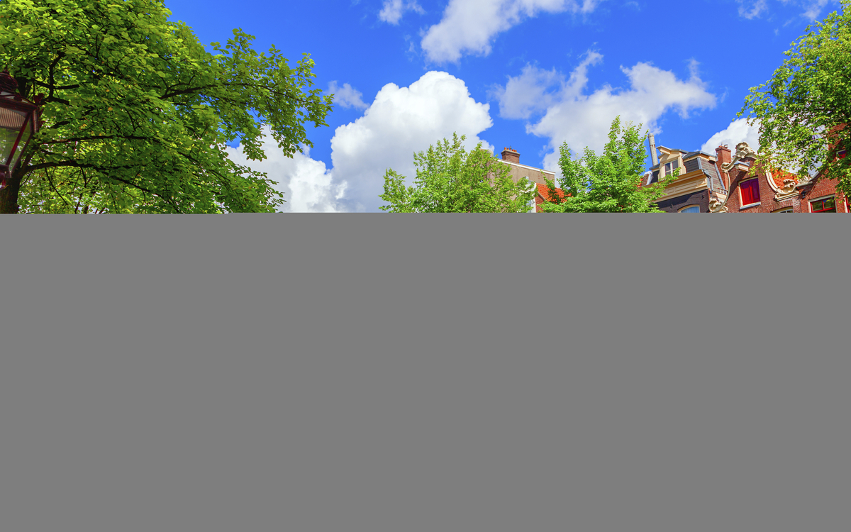 Kanal bei Amsterdam, Niederlande