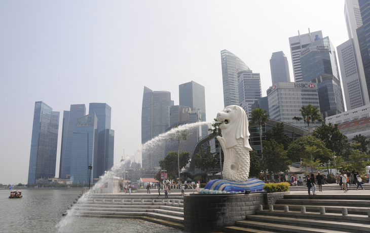 Wahrzeichen Merlion in Singapur