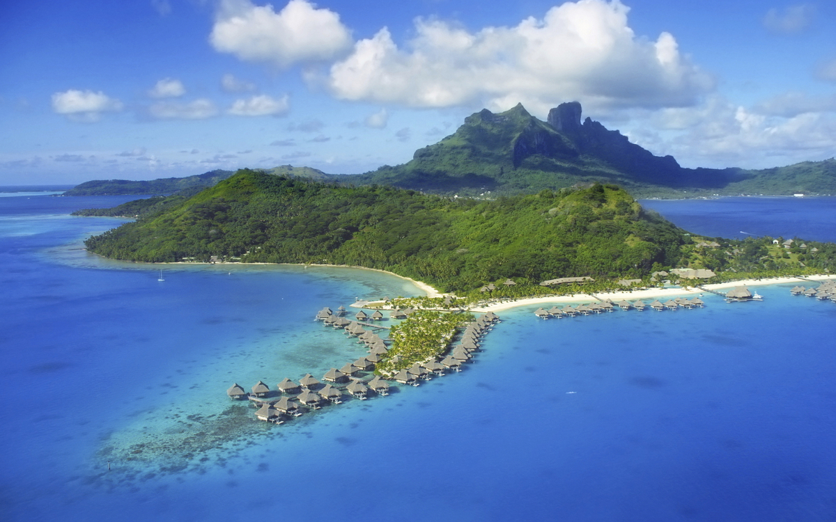 Bora Bora von oben, Französisch Polynesien