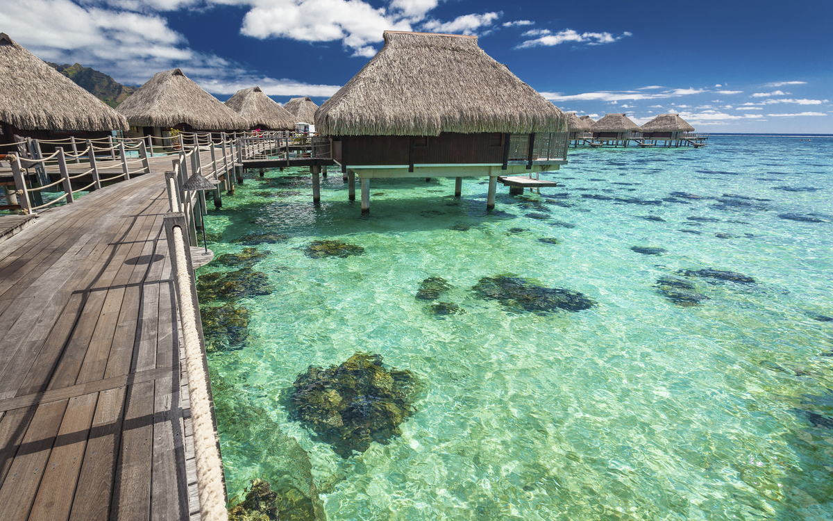 Hotelanlage in Moorea, Französisch Polynesien
