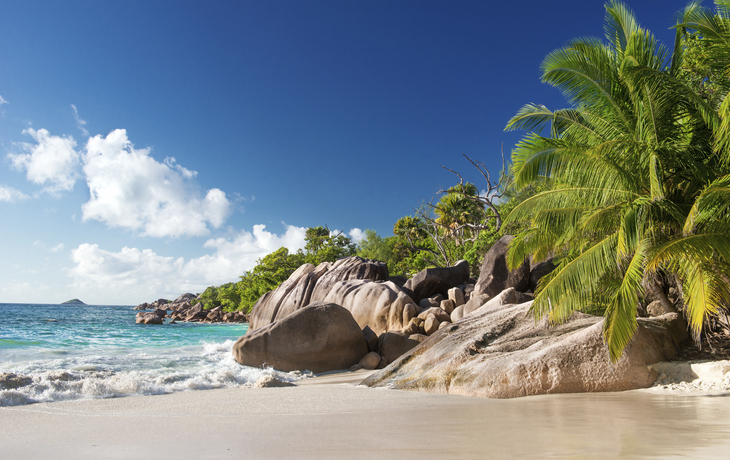 Küste von Praslin, Seychellen