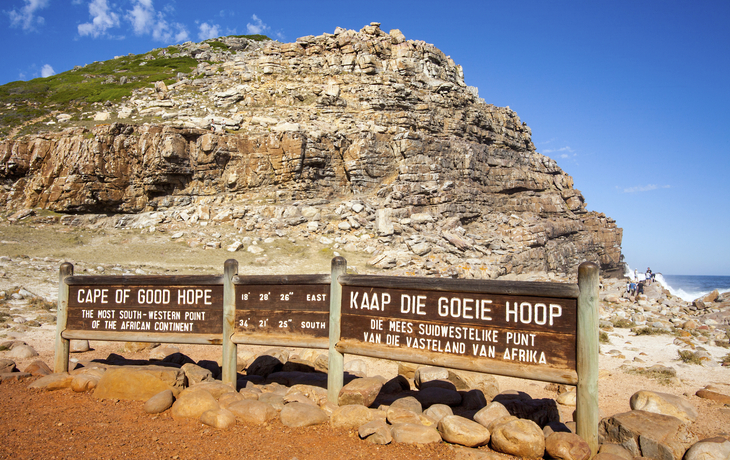 Schilder zum Kap der guten Hoffnung, Suedafrika