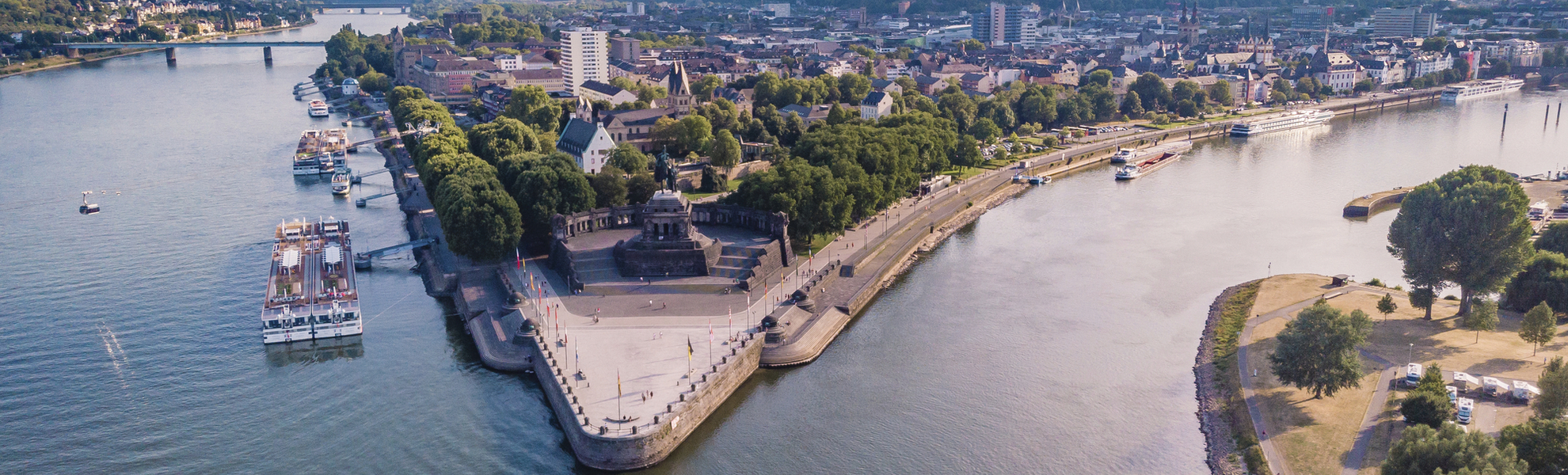 Zusammenfluss Rhein-Mosel in Koblenz, Deutschland