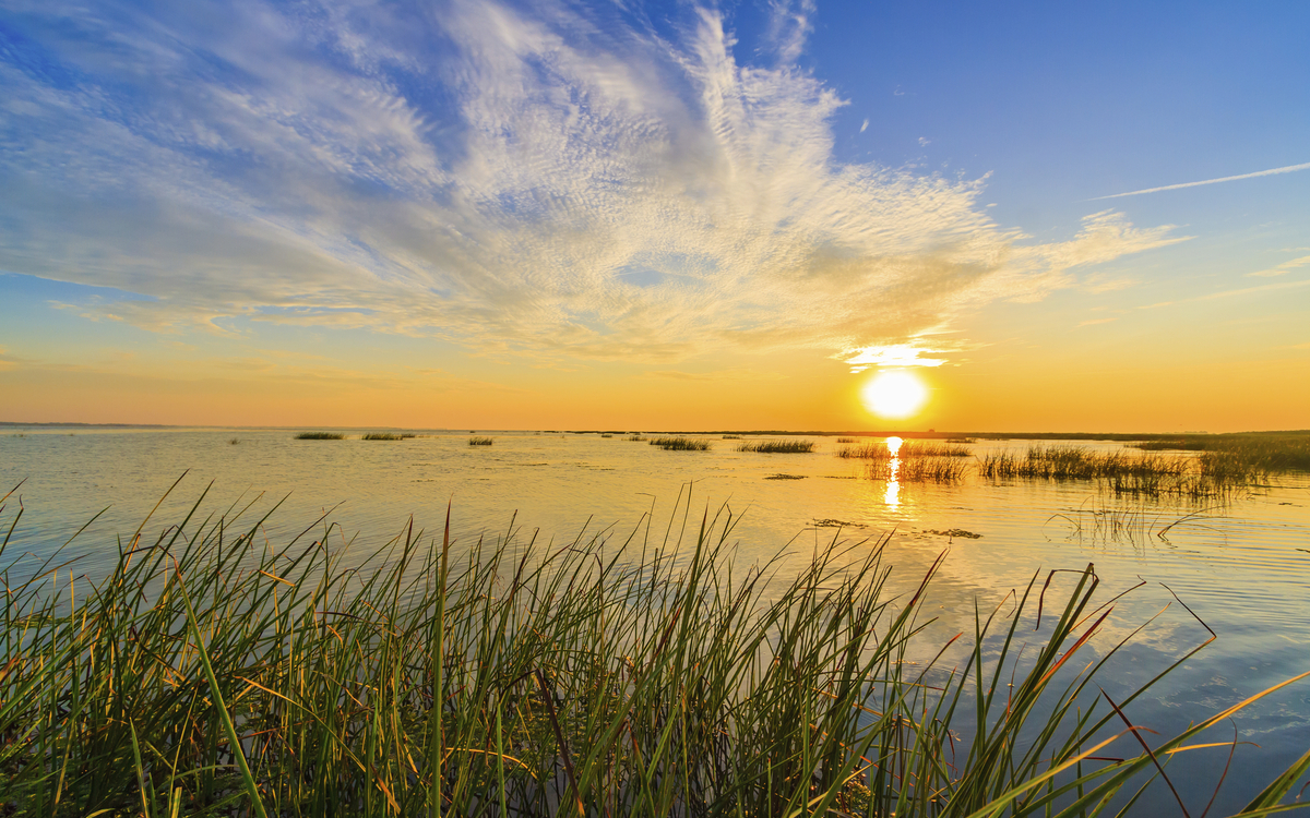 Sonnenuntergang im Donaudelta