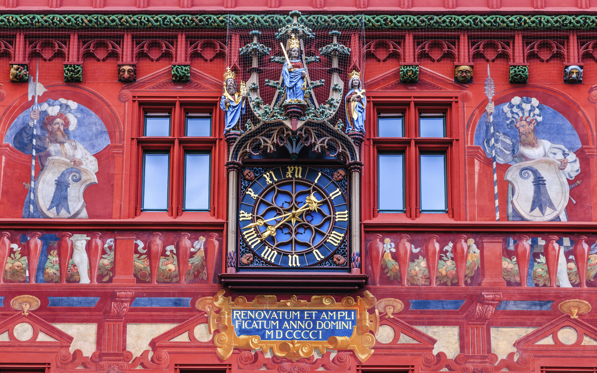 Das Rathaus in Basel, Schweiz