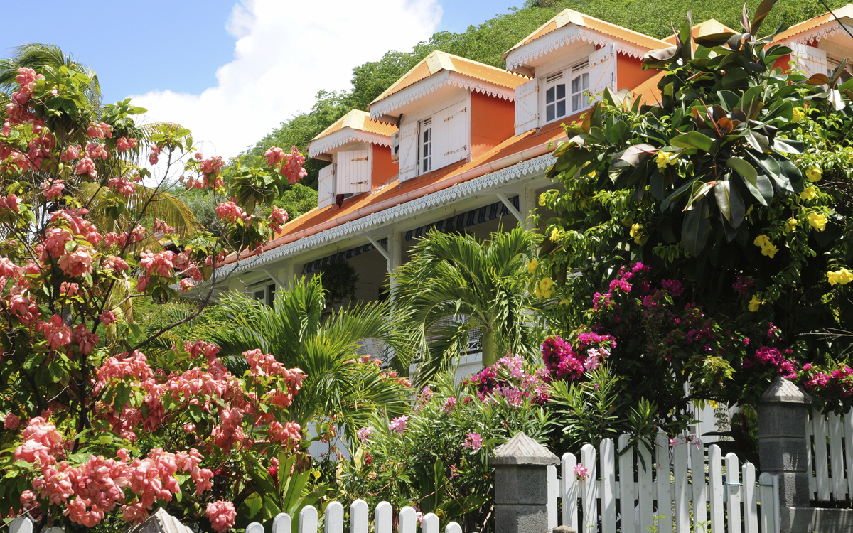 Haus auf der Inselgruppe Îles des Saintes von Guadeloupe, Karibik