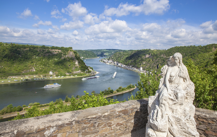 Loreley Statue in St. Goarshausen, Deutschland