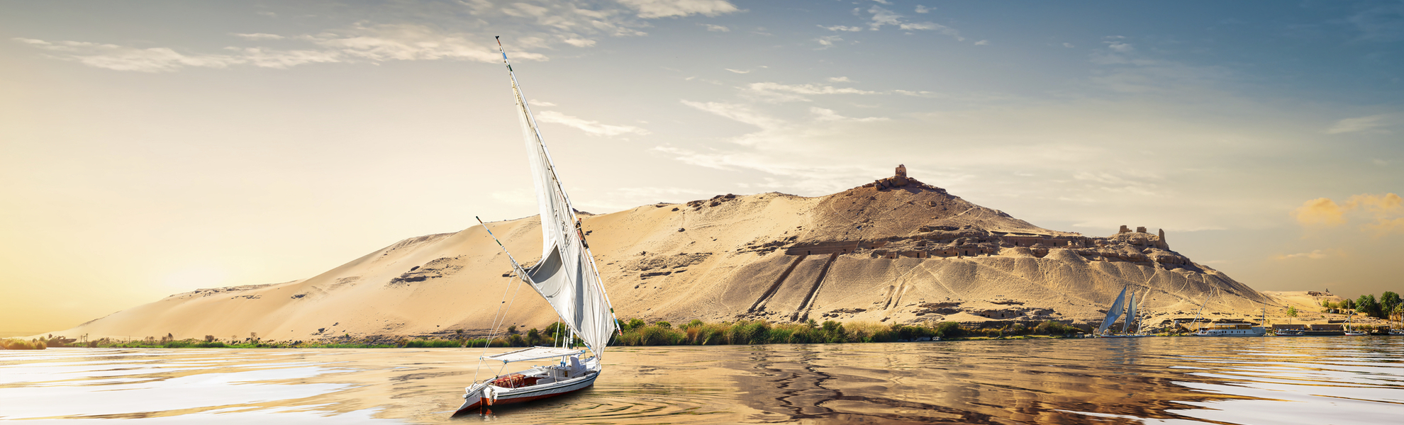 Sonnenaufgang in Assuan, Aegypten