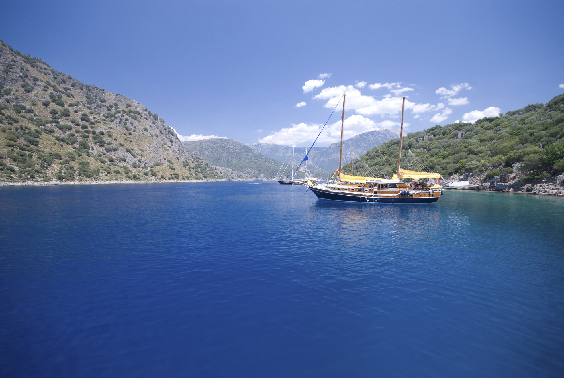 Segelschiiff in Ägäis, Türkei