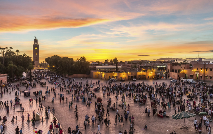 Platz Djemaa El Fna in Marrakesch, Marokko