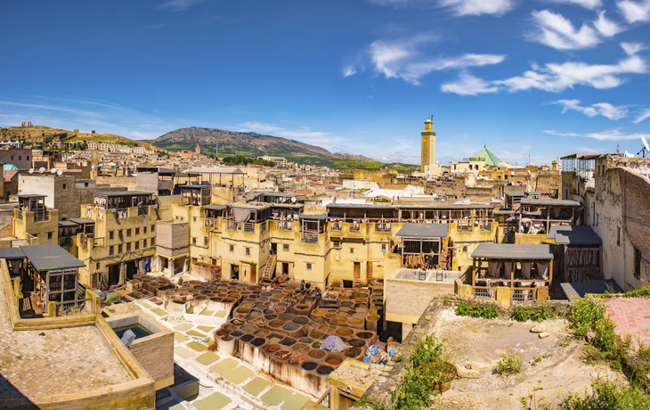 traditionelle Gerbereien in Fes, Marokko