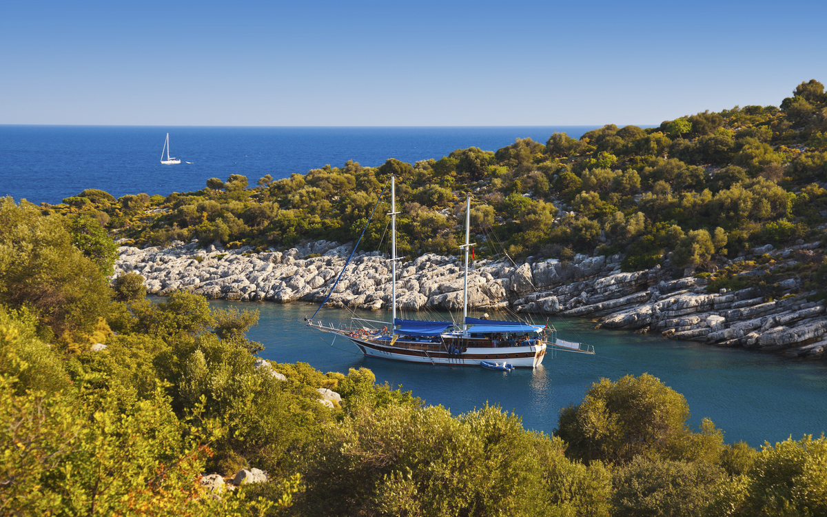 Strand und Boote, Türkei