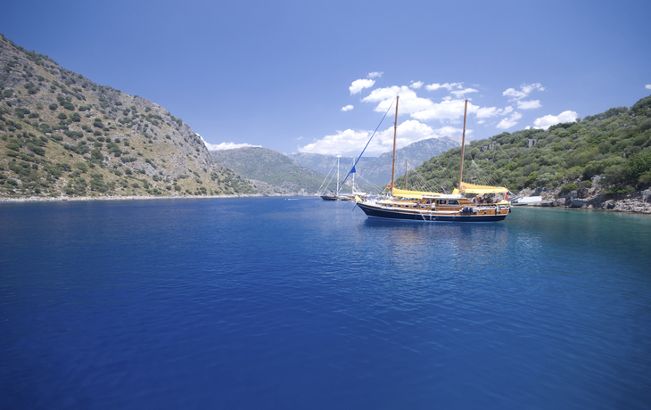 Segelschiiff in Ägäis, Türkei
