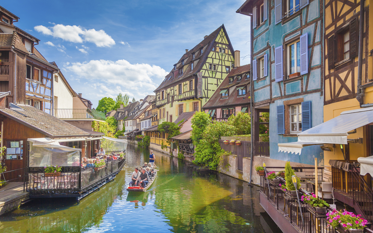 Kanal in der Stadt Colmar, Frankreich