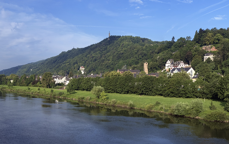 Blick auf den Markusberg und die Mosel bei Trier, Deutschland