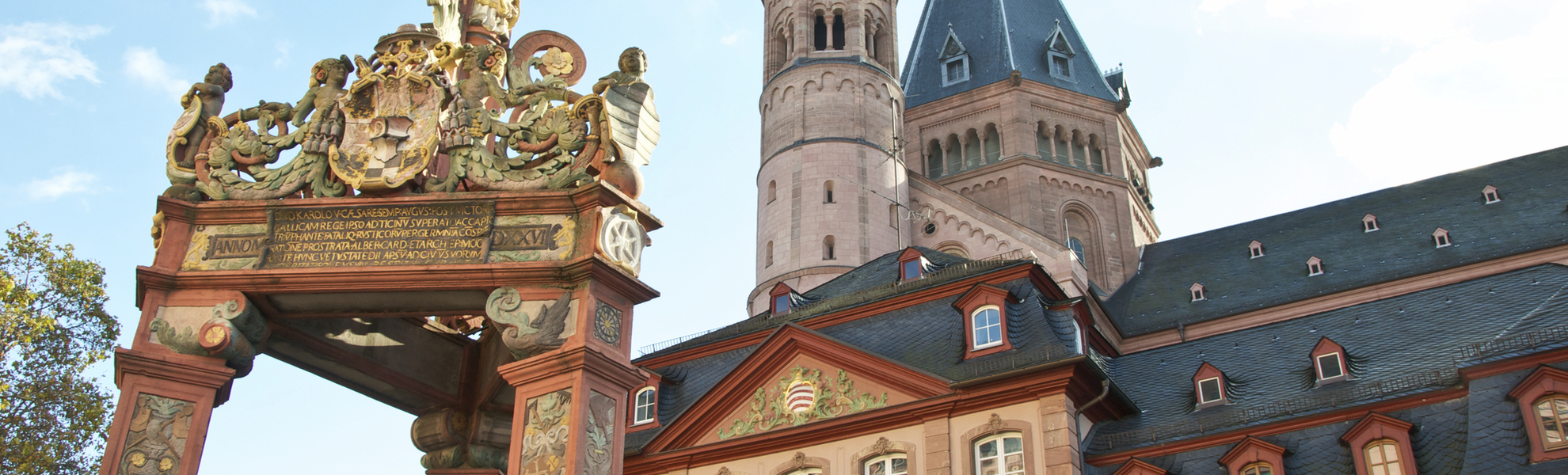 Marktbrunnen und Dom von Mainz, Deutschland