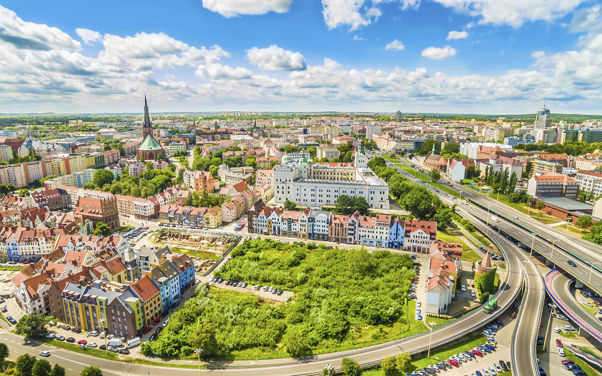 Luftaufnahme von Stettin, Polen