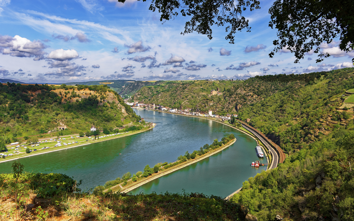 Lufftansicht von St. Goarshausen, Deutschland