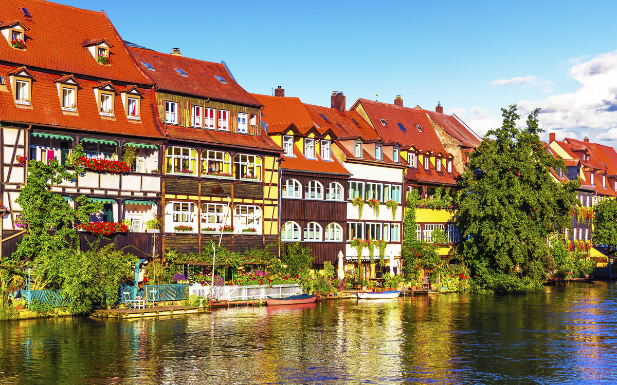 Die Regnitz in Bamberg, Deutschland