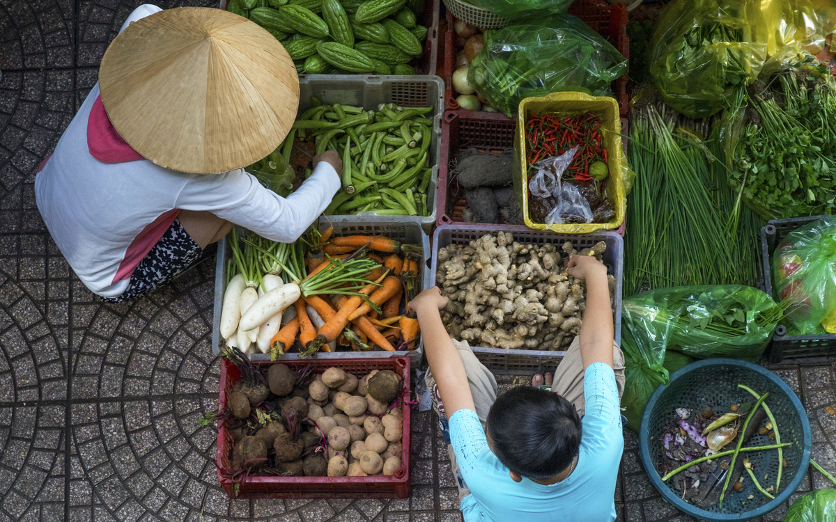Marktstand in Saigon, Vietnam
