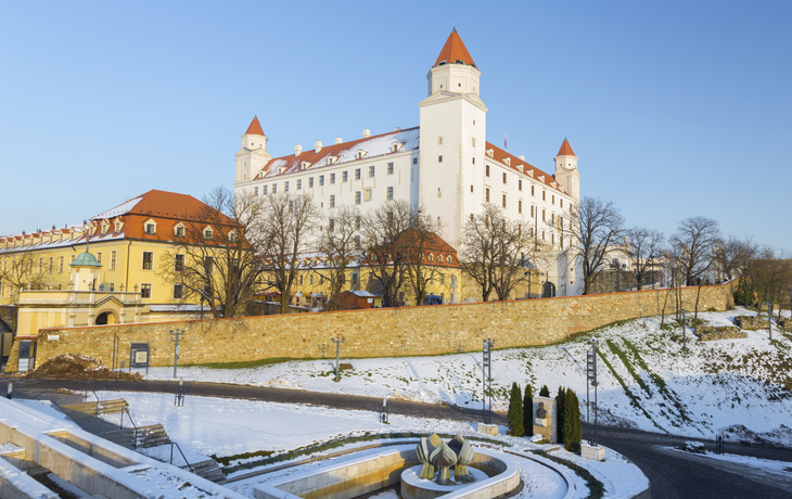Bratislava Schloss im Winter, Slowakei
