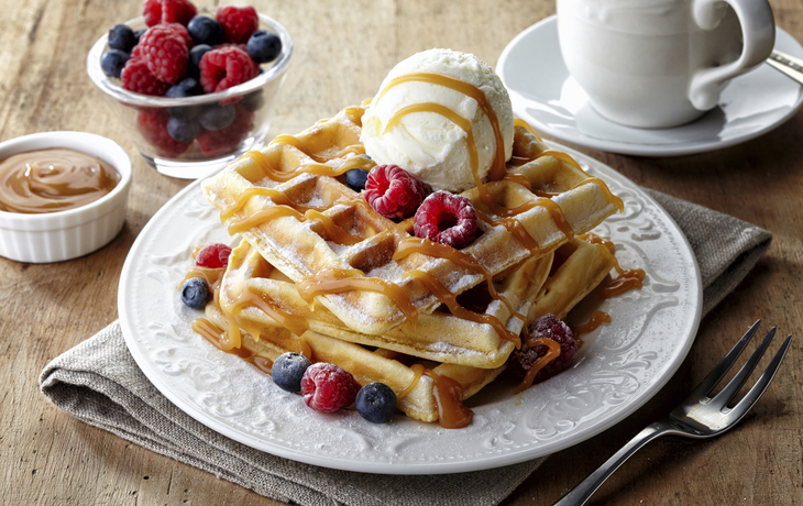 Belgische Waffel mit Vanilleeis