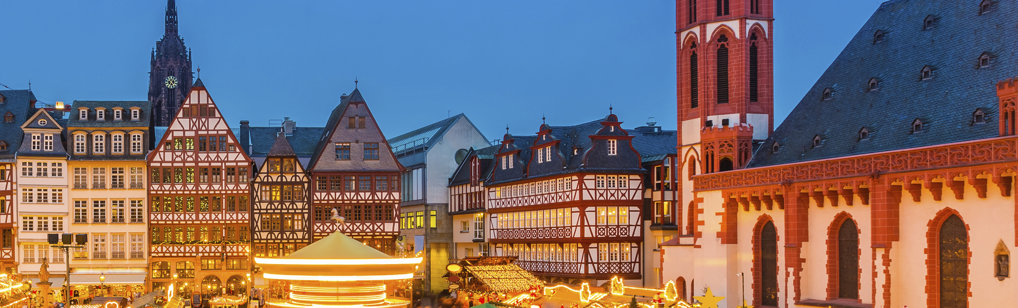 Weihnachtsmarkt am Römer in Frankfurt, Deutschland