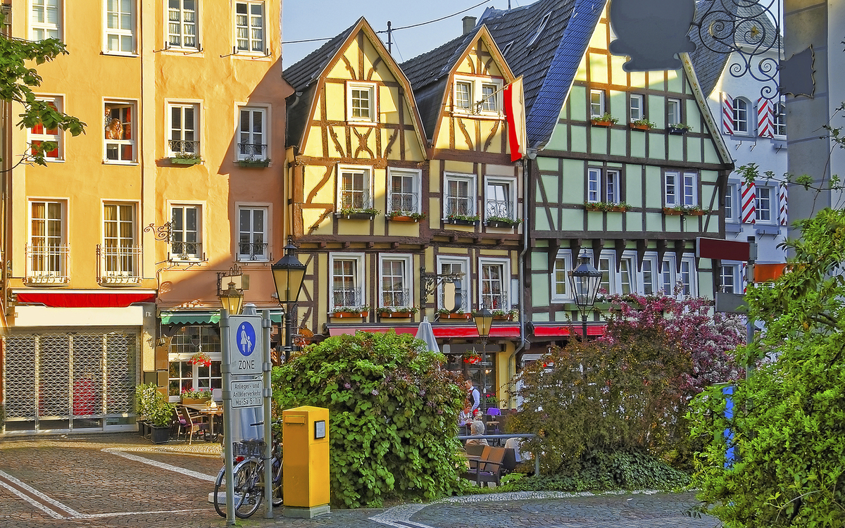Haeuser im Zentrum von Linz, Deutschland