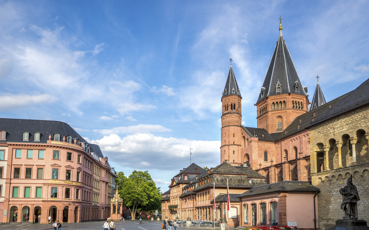 Domplatz in Mainz, Deutschland