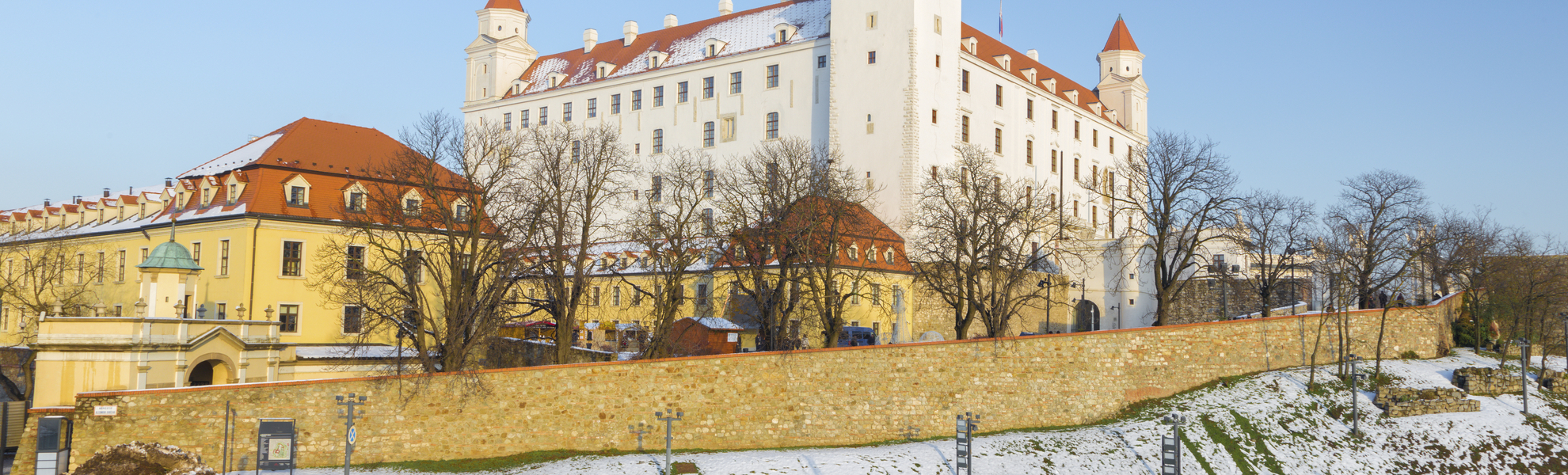 Bratislava Schloss im Winter, Slowakei