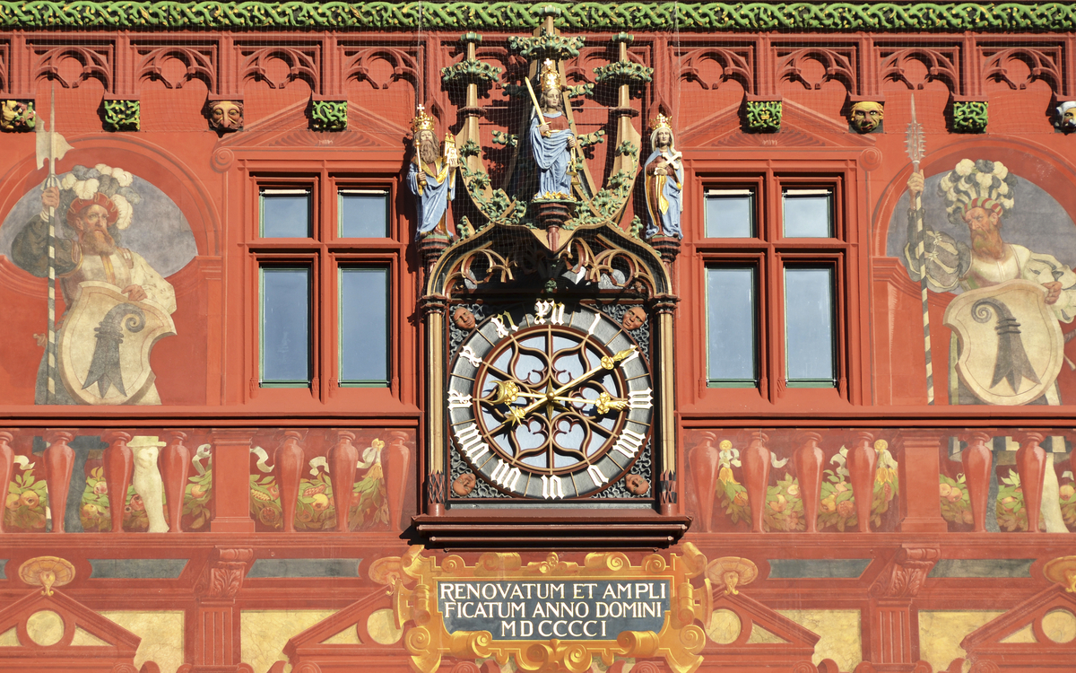 Rathaus in Basel, Schweiz