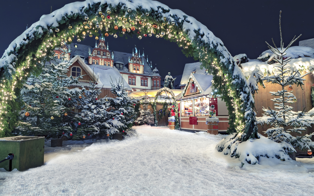 Winterlandschaft und Dekoration