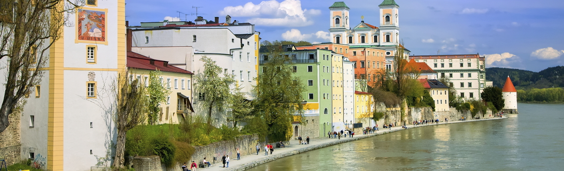 Die Promenade von Passau, Deutschland