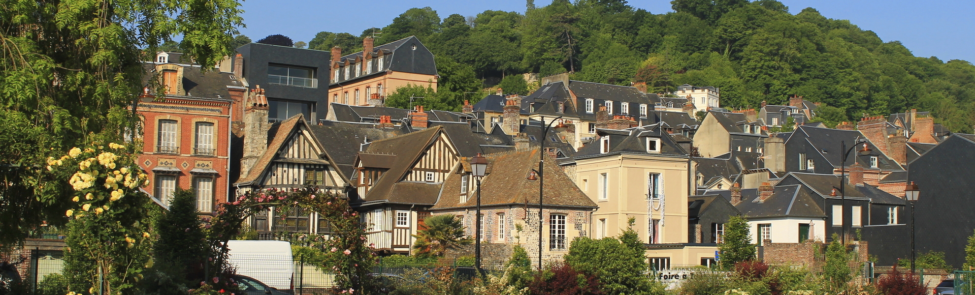 Blick auf die Altstadt von Honfleur, Frankreich