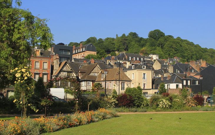 Blick auf die Altstadt von Honfleur, Frankreich